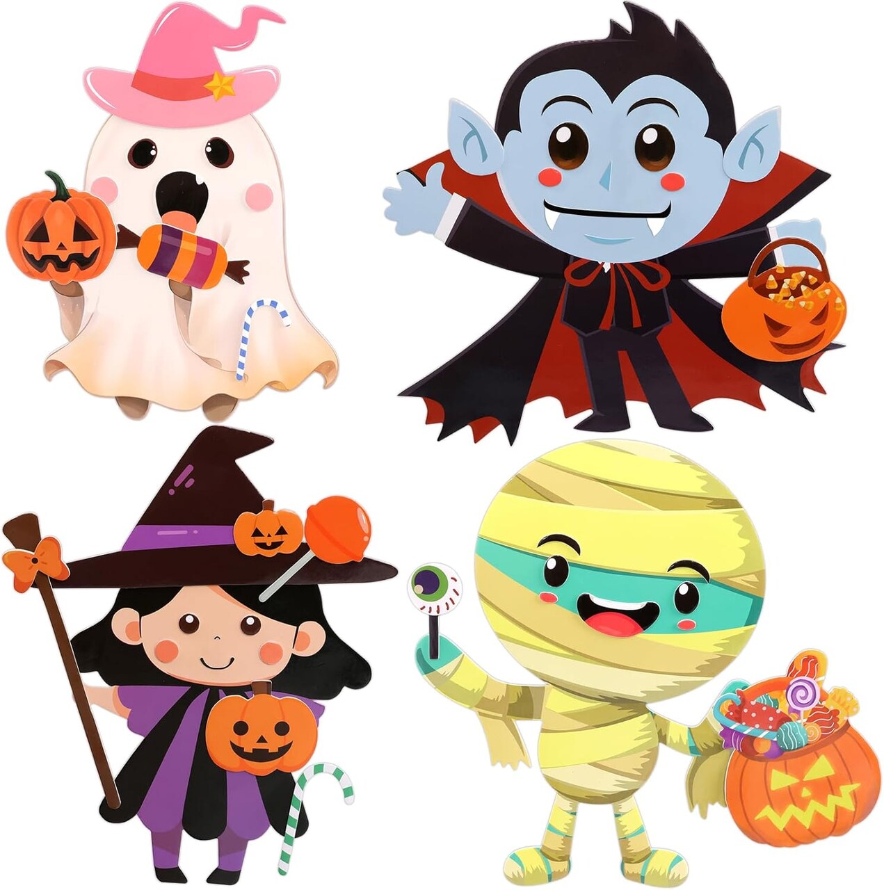 12 Sets -Halloween Crafts for Kids Make Your Own Character Foam